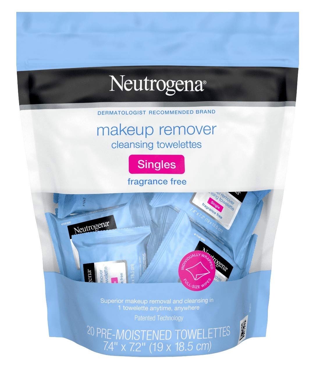 Towelettes Cleansing Makeup Remover, Hydrating, Neutrogena Skin Care Singles Fragrance Free (20/PK 6PK/CS) by Johnson & Johnson Consumer Products  ID 11130